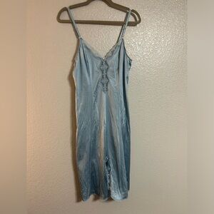 vintage JC penney blue lace lingerie nightgown slip dress gown 36 medium